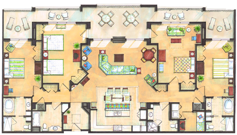 Orange Lake Resort 2 Bedroom Villa Floor Plan